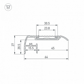 Профиль для ступеней Arlight STAIR 045663