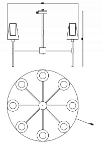 Люстра на штанге Freya Tida FR5196PL-08BBS
