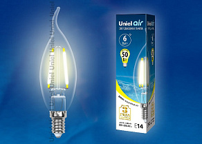 Лампа светодиодная Uniel Air E14 6Вт 3000K UL-00002199