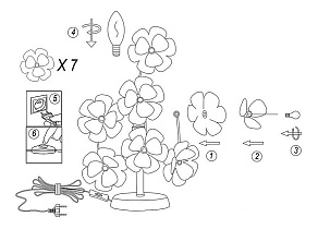 Настольная лампа декоративная Globo Phoenix 51538-1T