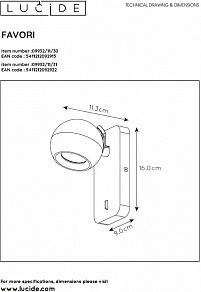 Бра Lucide Favori 09932/11/31