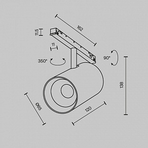 Светильник на штанге Maytoni Technical Focus Led TR243-18W4K-B