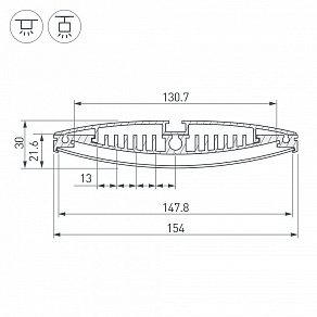 Профиль универсальный Arlight MULTI A-2000 ANOD 014537