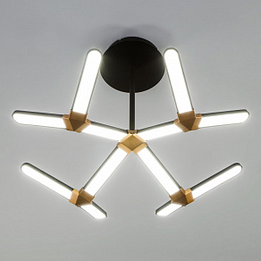 Люстра на штанге Eurosvet Kyoto 90147/4 черный/золото 130W