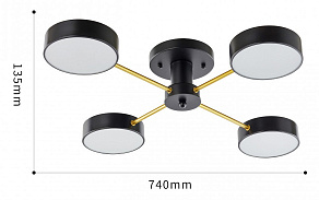 Потолочная люстра Arte Milano Ferrara 252006/4 Bk/Bk