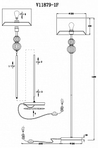 Торшер Moderli Brumi V11879-1F