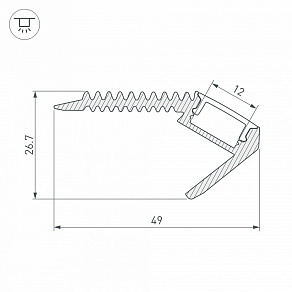 Профиль для ступеней Arlight ARH-STAIR-W47-2000 ANOD 016148