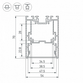 Профиль Arlight S2-LINE-5470-2500 ANOD+OPAL 021173