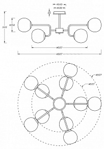 Люстра на штанге Maytoni Erich MOD221PL-10N