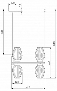 Подвесная люстра Eurosvet Alva 30183/4 латунь