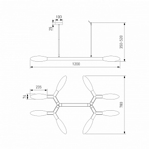 Люстра на штанге Eurosvet Covalent 30180 черный