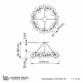 Подвесная люстра LUMINA DECO MARSIADA LDP 6033-40 BK+MD