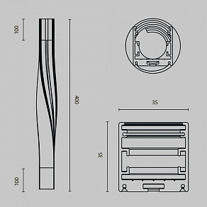 Профиль накладной Maytoni Led strip ALM-3535R-B-TL-90°-0.4M
