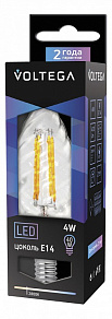 Лампа светодиодная Voltega Candel E14 4Вт 2800K 4672