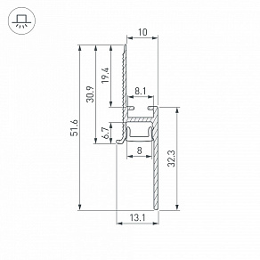 Профиль для плинтусов гибкий Arlight FANTOM 043674(1)