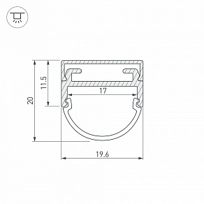 Профиль накладной Arlight ARH-WIDE-B-H20-2000 ANOD 016188