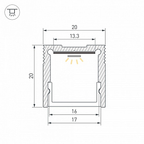 Профиль накладной Arlight SLIM 061370