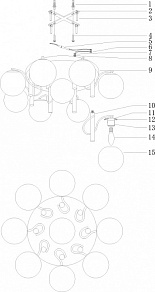 Потолочная люстра Moderli Circle V1153-9C