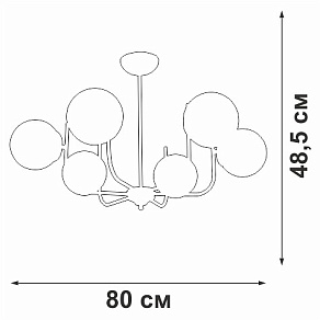 Люстра на штанге Vitaluce V39570 V39570-8/6PL