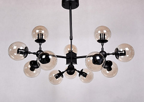 Люстра на штанге LUMINA DECO Zodiak LDP 160-12 BK+TEA