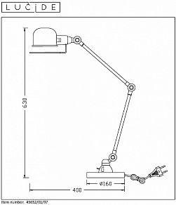 Настольная лампа декоративная Lucide Honore 45652/01/97