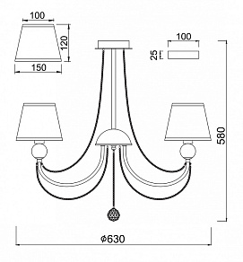 Люстра на штанге Freya Beverly FR5661-PL-03-CH