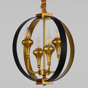 Подвесная люстра LUMINA DECO Demetra LDP 1225-4 BK+GD