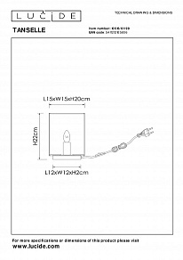 Настольная лампа декоративная Lucide Tanselle 10515/01/99