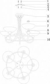 Люстра на штанге Moderli Lione V1205-5C