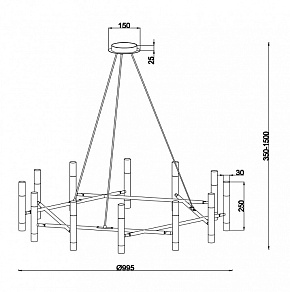 Подвесной светильник Maytoni Vigo MOD031PL-24B