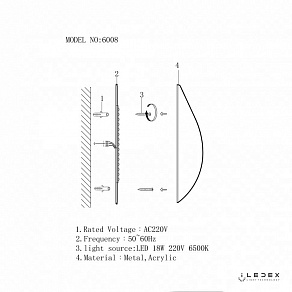 Накладной светильник iLedex Omega 6008W-18W-3000K WH-GL