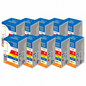 Набор из 10 ламп светодиодных Volpe OPTIMA Филамент E14 6Вт 3000K UL-00013913