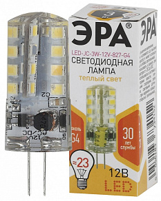 Лампа светодиодная Эра Стандарт G4 3Вт 2700K LED JC-3W-12V-827-G4