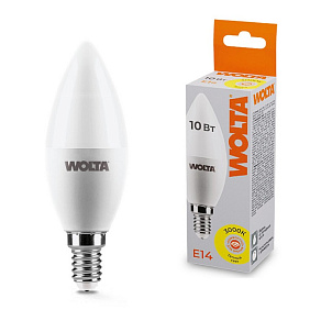 Лампа светодиодная Wolta  E14 10Вт 3000K 25YC10E14
