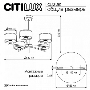 Люстра на штанге Citilux ALTON CL421252