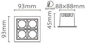 Встраиваемый светильник Fiberli XL003 12130306