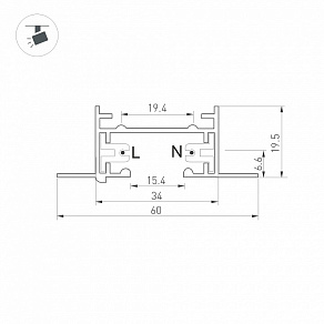 Трек встраиваемый Arlight C 2TR 038671