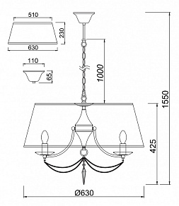 Подвесной светильник Freya Garcia FR2908-PL-05C-BZ