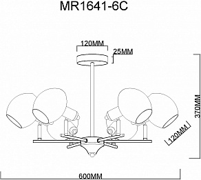 Люстра на штанге MyFar Diana MR1641-6C