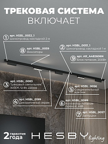 Комплект трековый Hesby Lighting ElDeko HSBL_kompl_E004_NI3B3K