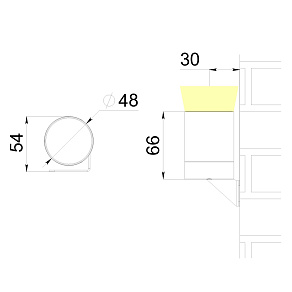 Прожектор INTILED PILL IRF1 одноцветный диммируемый PWM 3Вт 24В