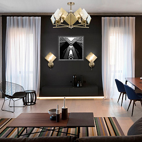 Подвесная люстра Eurosvet Rombo 60110/5 античная бронза