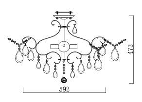 Люстра на штанге Freya Chabrol FR2302-CL-06-WG