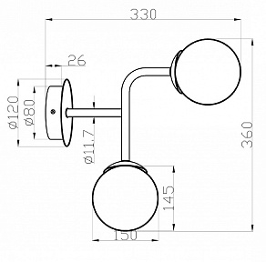 Бра Maytoni Erich MOD221-WL-02-G