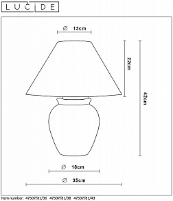 Настольная лампа декоративная Lucide Ramzi 47507/81/43