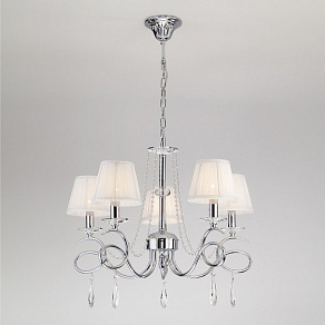 Подвесная люстра Eurosvet 10082 10082/5 хром/прозрачный хрусталь Strotskis