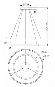 Подвесной светильник Maytoni Rim MOD058PL-L74BS4K