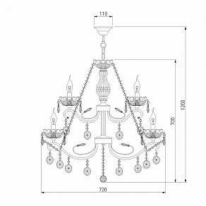 Потолочная люстра Eurosvet Teodore 10103/12 античная бронза/прозрачный хрусталь Strotskis