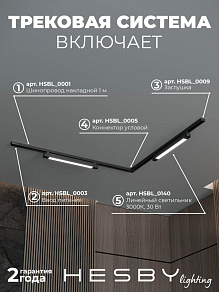 Комплект трековый Hesby Lighting Skylite №1 HSBL_kompl_S001_NL2B3K