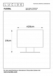 Настольная лампа декоративная Lucide Fudral 74515/81/30